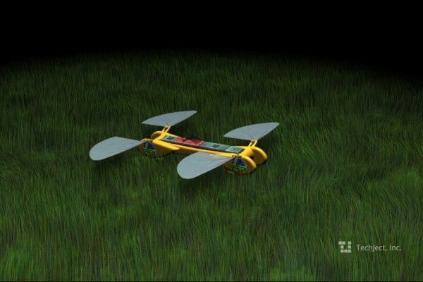 Techject Dragonfly: eine autonome Mikrodrohne, die Vorteile von Helikopter und Flugzeug verbindet (Bild: TechJect)
