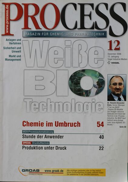 Dezember 2006   Top Themen:  - Chemie im Umbruch - Stunde der Anwender - Produktion unter Druck (Bild: PROCESS)