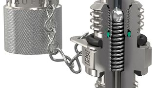 Sichere und verlustfreie Abdichtung: Schnittdarstellung einer Einschraub-Messkupplung SMK mit Kugelventil der Braureihe Stauff Test 20. (Stauff)