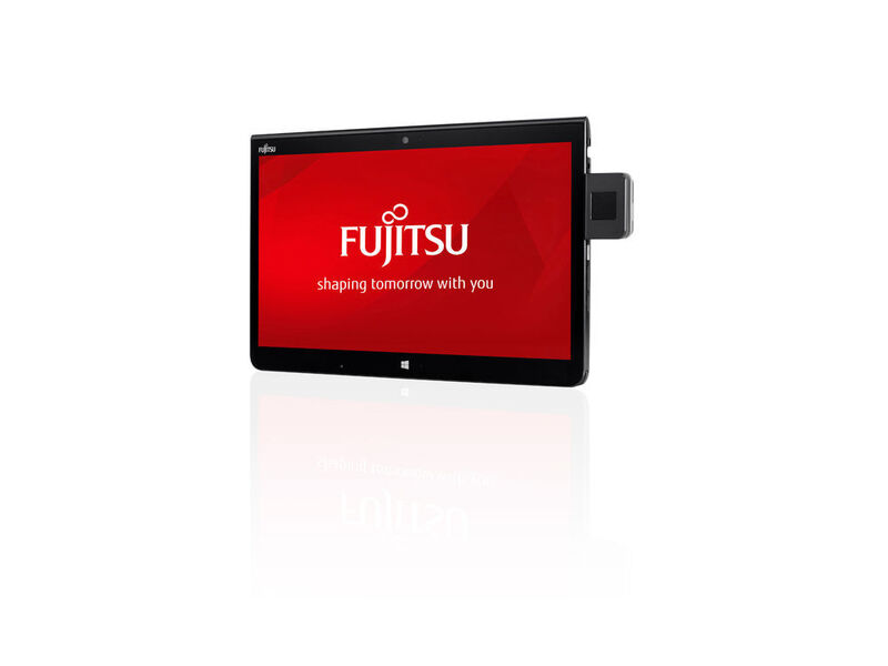 Der Fujitsu Stylistic Q736 ist mit einer ganzen Reihe von Sicherheitsfunktionen ausgestattet. Dazu zählen ein Handvenenscanner für die Anmeldung, ein Smartcardreader, NFC, eine verschlüsselbare SSD sowie TPM 2.0. (Bild: Fujitsu)