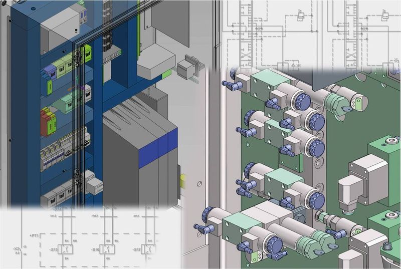 Starke Ansichten: Mit EPLAN Pro Panel lassen sich elektro- und fluidtechnische Montageaufbauten schnell und komfortabel in 3D erstellen. (Archiv: Vogel Business Media)