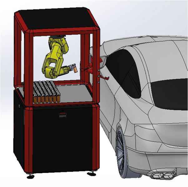 Drive-in für den Corona-Massentest: Roboterarm übernimmt Service. (Boka Automatisierung)