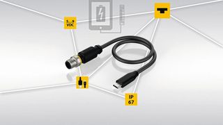 Mobile Endgeräte direkt an der M12-Buchse laden: Turcks M12-USB-Ladekabel machts möglich. (Bild: Turck GmbH)