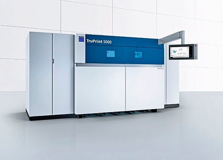 The Trumpf Truprint 5000 works with three lasers and an integrated zero-point clamping system for rapid finishing.  (Trumpf)