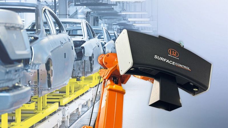 Mit Surfacecontrol Automotive bietet Micro-Epsilon ein roboterbasiertes Inspektionssystem zur vollautomatischen Oberflächenprüfung von Roh-Karosserien (Body-in-White).(Bild:  Micro-Epsilon)
