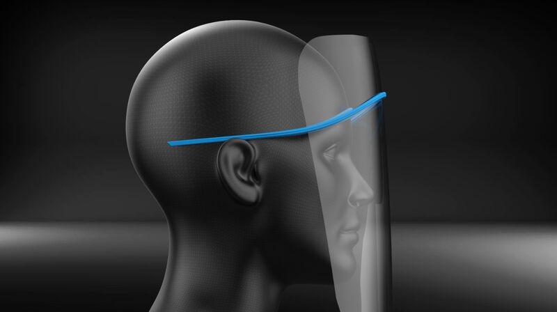 3D-gedruckter Gesichtsschutz:  Das britische Unternehmen Ai Build startete nun ein neues Projekt mit dem Namen „Face Shield X“.  In 60 Sekunden soll ein Teil fertig gedruckt sein.  (AiBuild)