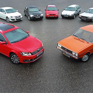 Familientreffen: Die acht Generationen des VW Passat.(Foto: VW)