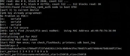 Image 4: The UART output with boot messages, specifically "bootdelay" and "bootstopkeysha256".(Image: Keysight Technologies)