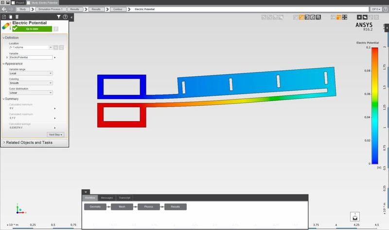 Unten im Bild ist der vordefinierte Workflow in Ansys AIM zu sehen. (Bild: Cadfem)