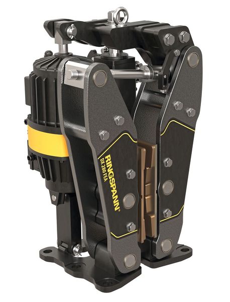 Die Hubwerkbremsen der DX-Serien lassen sich mit elektrohydraulischen Lüftgeräten bestücken, die maßgeschneidert sind für den Einsatz in anspruchsvollen Anwendungen der Krantechnik.  (Bild: Ringspann)