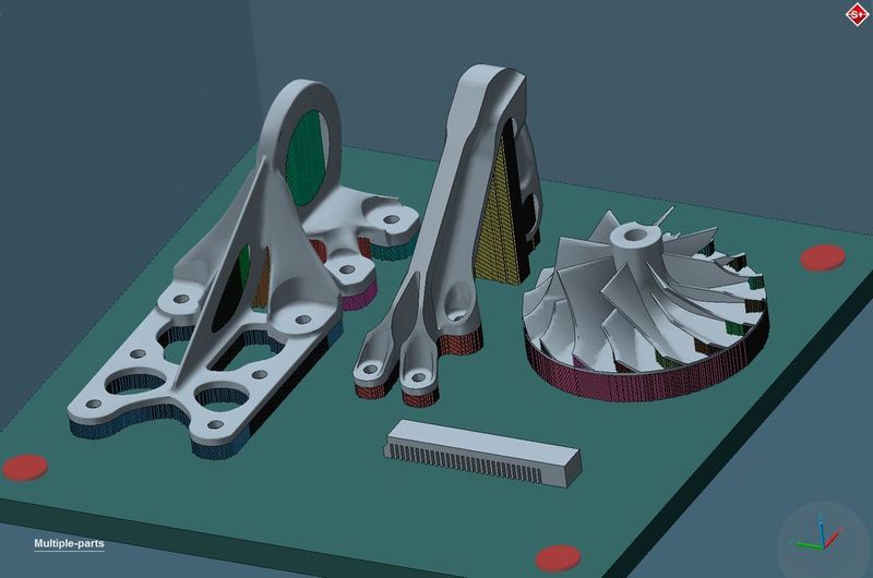 Mit der Software lassen sich mehrer Bauteile im Bauraum simulieren. (Simufact)