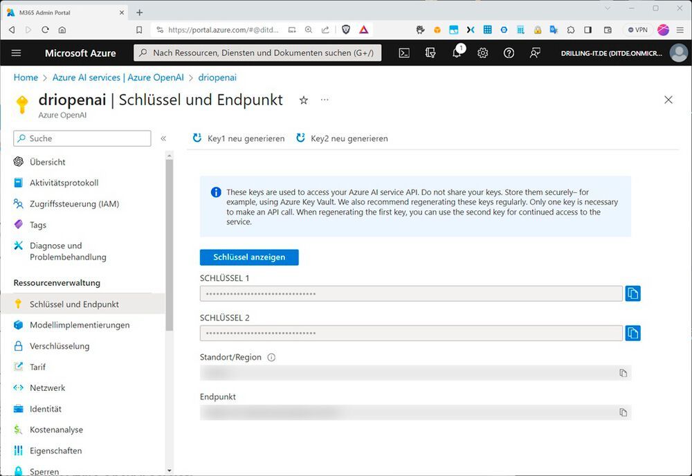 Azure OpenAI: Antworten via REST-API generieren