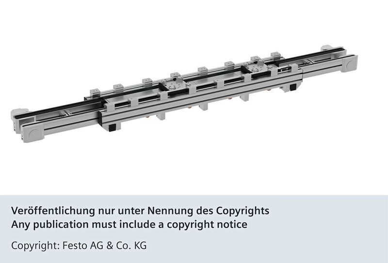 Siemens und Festo stellen ein innovatives linearmotorisches Antriebs- und Steuerungskonzept vor, bei dem das Multi-Carrier-System von Siemens und Festo in das Rexroth Transfersystem TS 2plus integriert wird. (Festo AG & Co. KG)