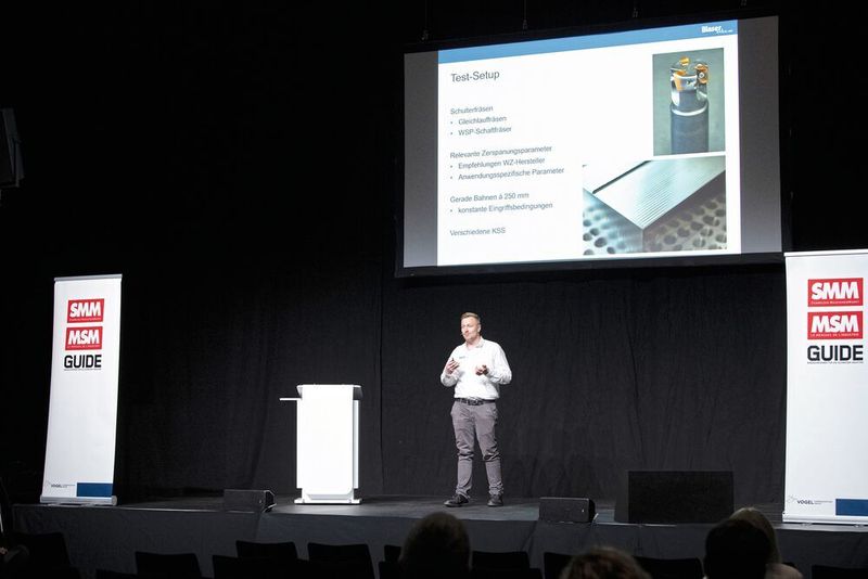 Über eine Leistungssteigerung in der Titanbearbeitung mit dem optimalen Kühlschmierstoff hat Tobias Mathy, Process Engineer Manager bei Blaser Swisslube, referiert.   (Thomas Entzeroth)