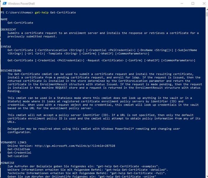 Zertifikate mit Get-Certificate abrufen und installieren. (Joos)
