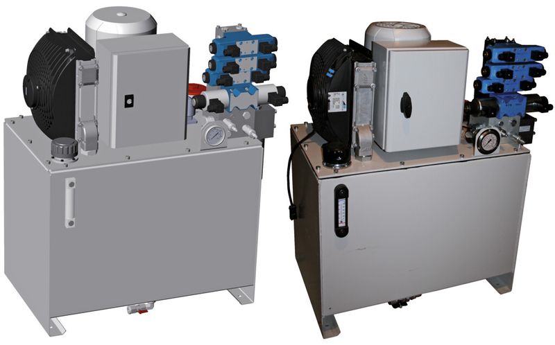 Bild 2: Der nahezu einheitliche Aufbau universeller Hydraulikaggregate ermöglicht die verstärkte Nutzung von Standardkomponenten, die in relativ hohen Stückzahlen und damit kostengünstig gefertigt werden. (Bild: Hydrodream)