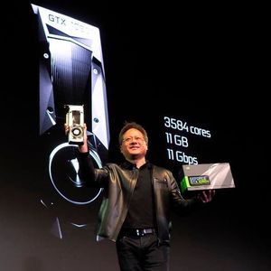 Der Nvidia-CEO Jen-Hsun Huang präsentiert die Karte auf der Game Developers Conference  (GDC) in San Francisco.