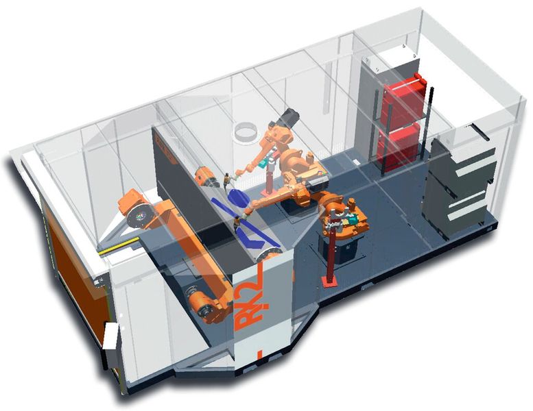 Die Roboterschweißzelle kann aus einem Bauskastensystem so zusammengestellt werden, wie sie benötigt wird – inklusive Software und Steuerung. (Bild: ABB)