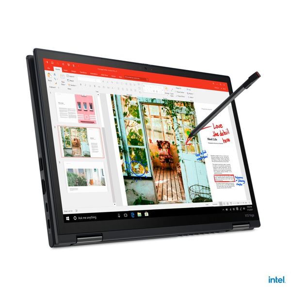 Das X13 Yoga der zweiten Generation ist mit einem entspiegelten 16:10-Touchscreen ausgestattet. Auf Wunsch auch mit 500 Nits und PrivacyGuard, also einer schaltbaren Einschränkung des Blickwinkels. (Lenovo)