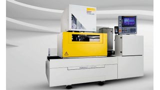 The new Robocut α-C400iC and C600iC will be on display at EMO, the smaller of which will join forces with a Fanuc CRX collaborative robot (cobot). (Fanuc)