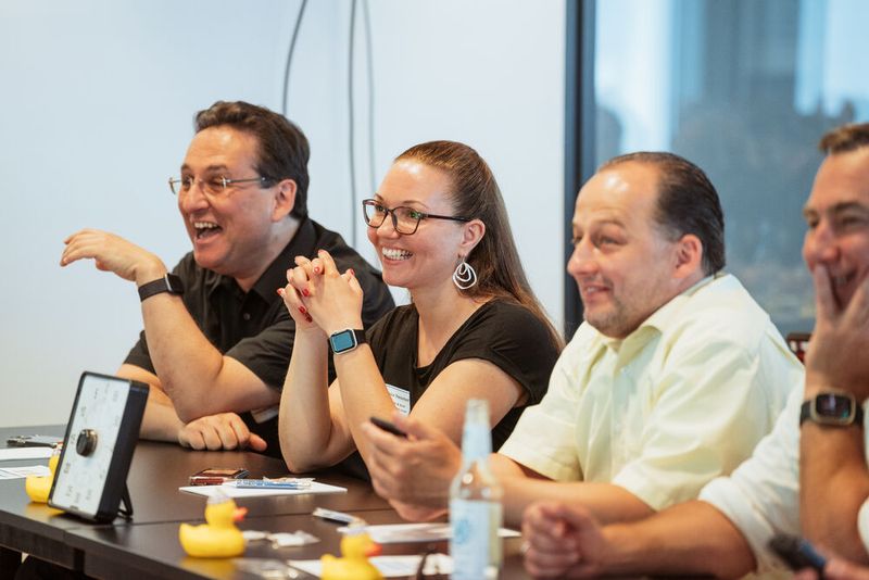 Es gibt viel zu lachen: v. l. Trierscheidt, Trierscheidt, Bandelow, Großbecker (Bild: C & P Capeletti & Perl)