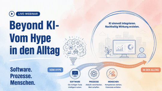 Das Webinar „Beyond KI – vom Hype in den Alltag?!“ findet am 25. September von 10 bis 11 Uhr statt.(Bild:  Kumavision)