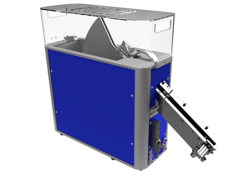 Das Schwert des Segment Air Feeders sortiert die Schrauben leise und vermeidet Abrieb an Gewinde und Beschichtungen. (Bild: Arnold Umformtechnik)