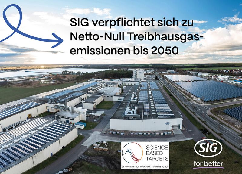 SIG hat sich verpflichtet, bis 2050 in der gesamten Wertschöpfungskette Netto-Null (Net-Zero) Treibhausgasemissionen zu erreichen. 