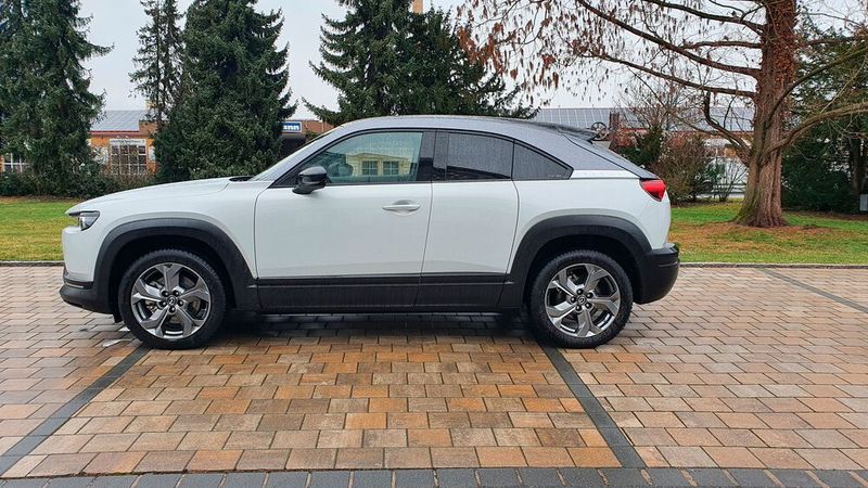 Im geschlossenen Zustand zeigt sich die geschmeidige Form des MX-30. (Bild: Mauritz/»kfz-betrieb«)