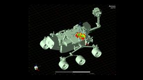 Ansys HFSS simulates the installed performance of an antenna on a lunar rover. (Bild: Synopsys)