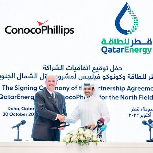 The partnership agreement was signed by His Excellency Saad Sherida Al-Kaabi, the Minister of State for Energy Affairs, the President and CEO of Qatar Energy; and Ryan Lance, the Chairman and CEO of Conoco Phillips.