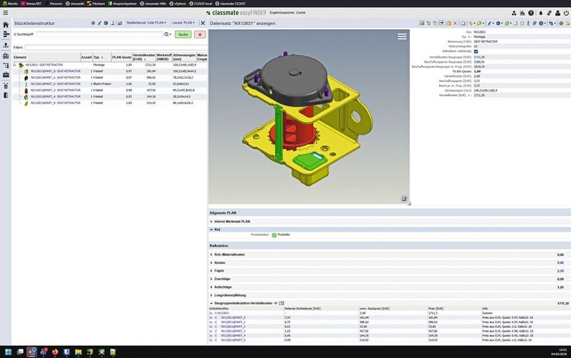 Ausreichende Informationen in den CAD-Modellen sind eine Voraussetzung der automatischen Kalkulation. (Bild: Simus / Kaysser)