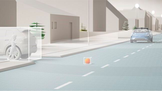 Die neue Technik von Volvo besteht unter anderem aus Sensoren, die dem Fahrer Gefahren und Hindernisse anzeigen.