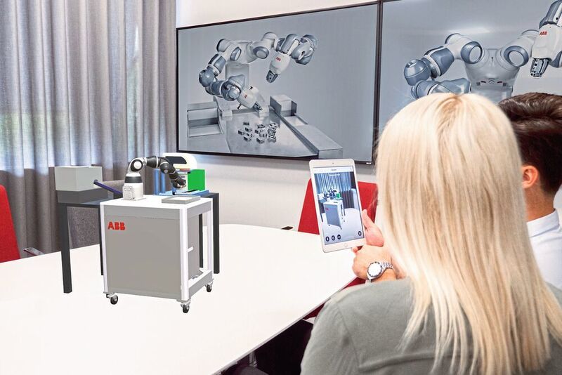 Mit dem Augmented Reality (AR) Viewer von ABB lässt sich jedes in Robot Studio erstellte Modell für den Einsatz testen.  (ABB)