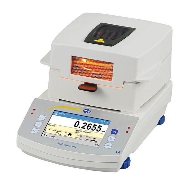 Die Laborwaage PCE-MA 50X ist zur Bestimmung von Materialfeuchte, Trockenmasse und Wasseranteil (Holzfeuchte) geeignet. (Bild: PCE Deutschland GmbH)