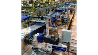 Die Georg-Querteilanlage 1250 x 1 für die effiziente Verarbreitung von dünnem Aluminium. (Georg)