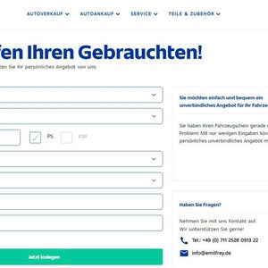 Interessenten haben die Wahl zwischen einer langen und einer kurzen digitalen Ankaufstrecke.(Bild:  Screenshot emilfrey.de)