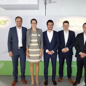 Das Produkt Management Team von ACER, (v. l.) Tobias Färber, Nina Wahls, Elmar Salmassi, Tobias Rönnebeck und Marc Seemann, stellte seine neuen Produkt-Highlights vor.(Bild: IT-BUSINESS)