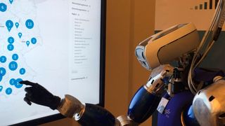 Industriekonferenz 2016: Robot TORO erkundet Online-Karte der Plattform Industrie 4.0 (Bild: Plattform Industrie 4.0)