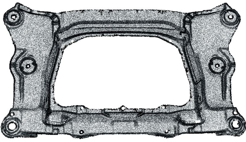 Bild 1a: Punktewolke einer digitalisierten PKW-Bodenbaugruppe (Objektgröße 915 mm × 545 mm × 185 mm). (Archiv: Vogel Business Media)