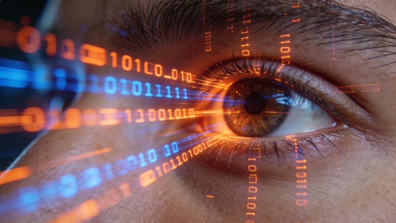 Im Zentrum des neuen Computer-Vision-Systems steht ein hochempfindlicher Chip für die Bewegungserkennung, der bestimmte Funktionen des menschlichen Sehens nachahmt. (Bild:  © Sophia – stock.adobe.com / KI-generiert)