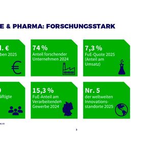 Die chemisch-pharmazeutische Industrie steckte 2025 knapp 16 Milliarden Euro in Forschung und Entwicklung.(Bild:  VCI)