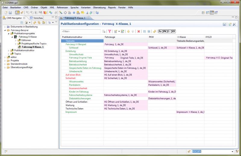 Highlight des neuen Release Cosima go! 5.1 ist der integrierte Publikationskonfigurator, der individuelle Dokumentationen aufgrund von vorangehender Klassifikation automatisch generiert. (Bild: Docufy)