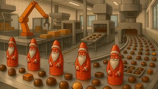 Weniger Schokolade, höhere Preise: Das Weihnachtsgeschäft für die Süßwarenindustrie gerät unter Druck. (Bild: GPT Image Editor / KI-generiert)