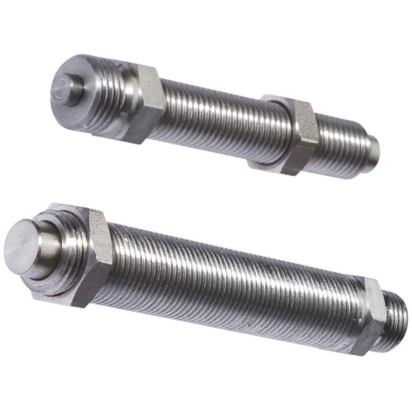 Ipf Electronic zeigt auf der SPS neben seinen Logikmodulen auch mechanische Anschläge. Mit diesen Metall-Aufsatzadaptern für die induktiven Sensoren der Baureihen IB06, IB09 und IB12 lassen sich robuste Kleinabfragen auf einfache und zuverlässige Weise lösen. Sie bestehen in der Regel aus einer metrischen Metallhülse in den Bauformen M8 und M12, die mittels Gewinde befestigt werden kann. Der entsprechende induktive Sensor lässt sich dann mit einem passenden Halter bzw. Winkel adaptieren. SPS 2021: Halle 7A, Stand 400. (Bild: Ipf Electronic)