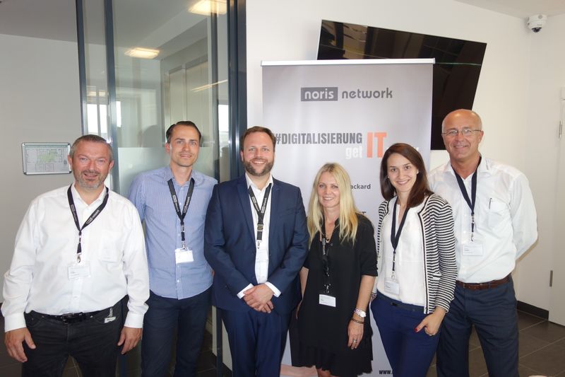 Das noris network Team (v. l.) Stefan Keller, Michael Engelhardt, Florian Sippel, Kirsten Meier, Mariya Genadieva und Michael Stapfer. (Bild: IT-BUSINESS)