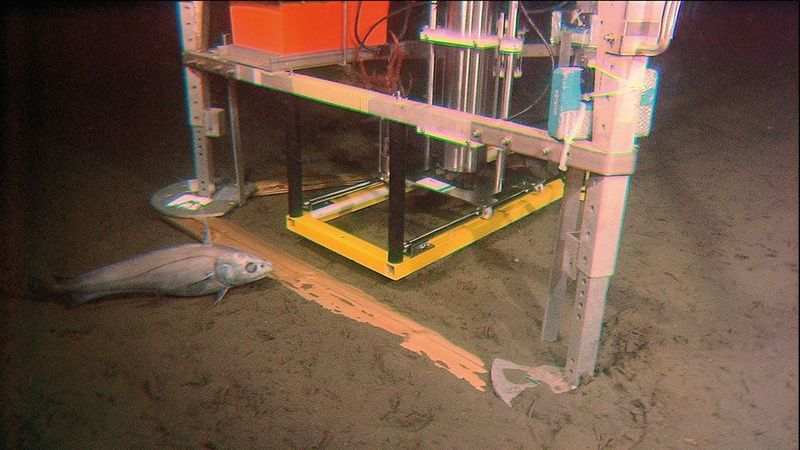 Der Hades-ERC-Roboter nimmt Proben des Bodensediments und bringt diese zur Untersuchung an die Oberfläche.  (Ronnie N. Glud)