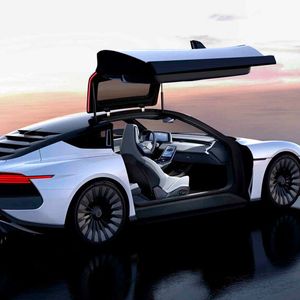 Dank langer Flügeltüren gibt es eine breite Einstiegsöffnung zum Innenraum.(Bild:  DeLorean)