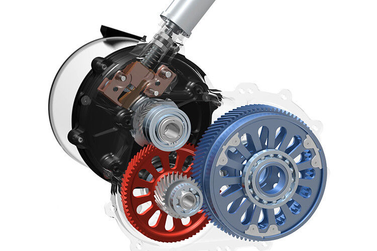 Konzept eines besonders leichten zweistufigen Getriebes für ein Elektrofahrzeug	. (Grafik: TU München)