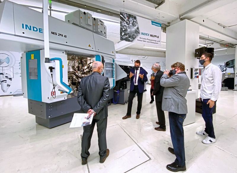 Auf seinen iXperience Days 2020 hat Index gleich meherere Neuheiten vorgestellt, unter anderem den Mehrspindeldrehautomat MS24-6, Nachfolger des Index Mehrspindlers MS22-6.  (Anne Richter)